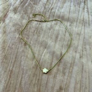Kendra Scott Gold Necklace with Cream Pendant